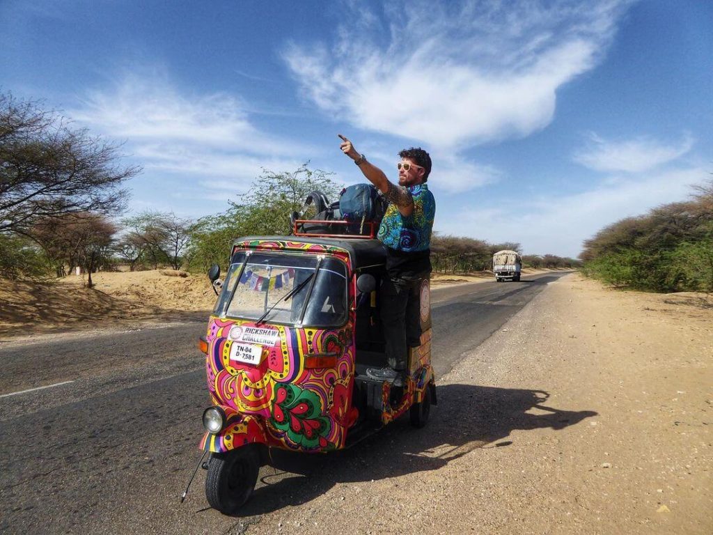 Will Hatton travelling in a rickshaw in India long before becoming a successful online entrpreneur