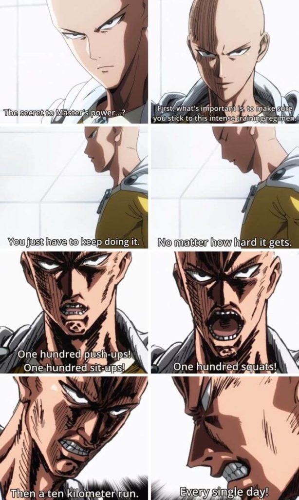 Saitama telling you the best routine to become an online entrepreneur