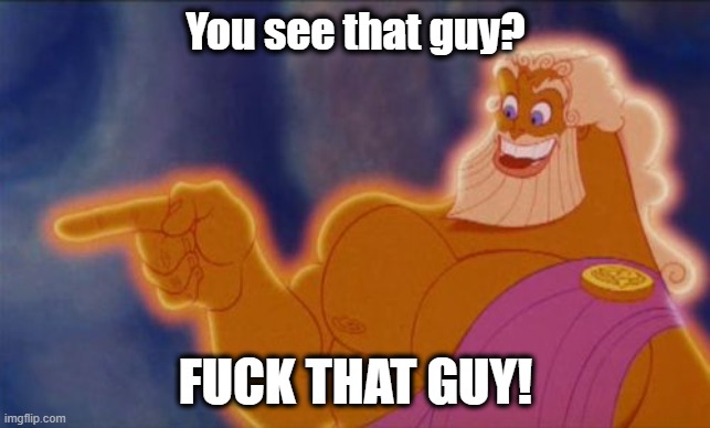 Zeus from Hercules (Disney) representing the sufferening a life that predicates the importance of making a manifesto