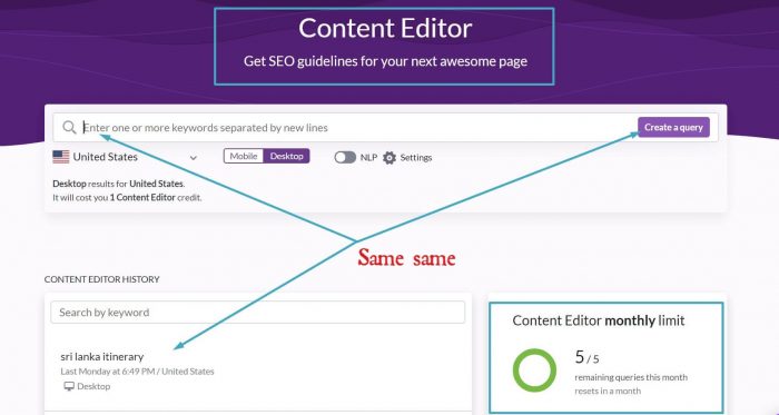 surfer-G01S08 The content editor search query for creating similar content with Surfer