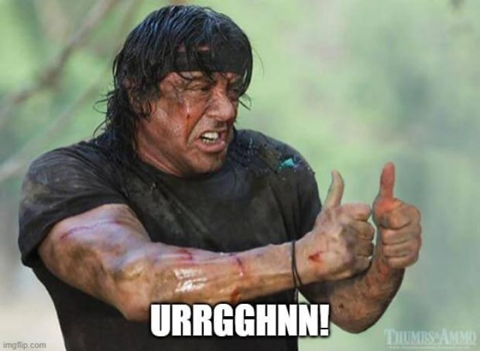 surfer-two-thumbs-up Sylvester Stallone meme thumbs-upping Surfer SEO as an SEO tool
